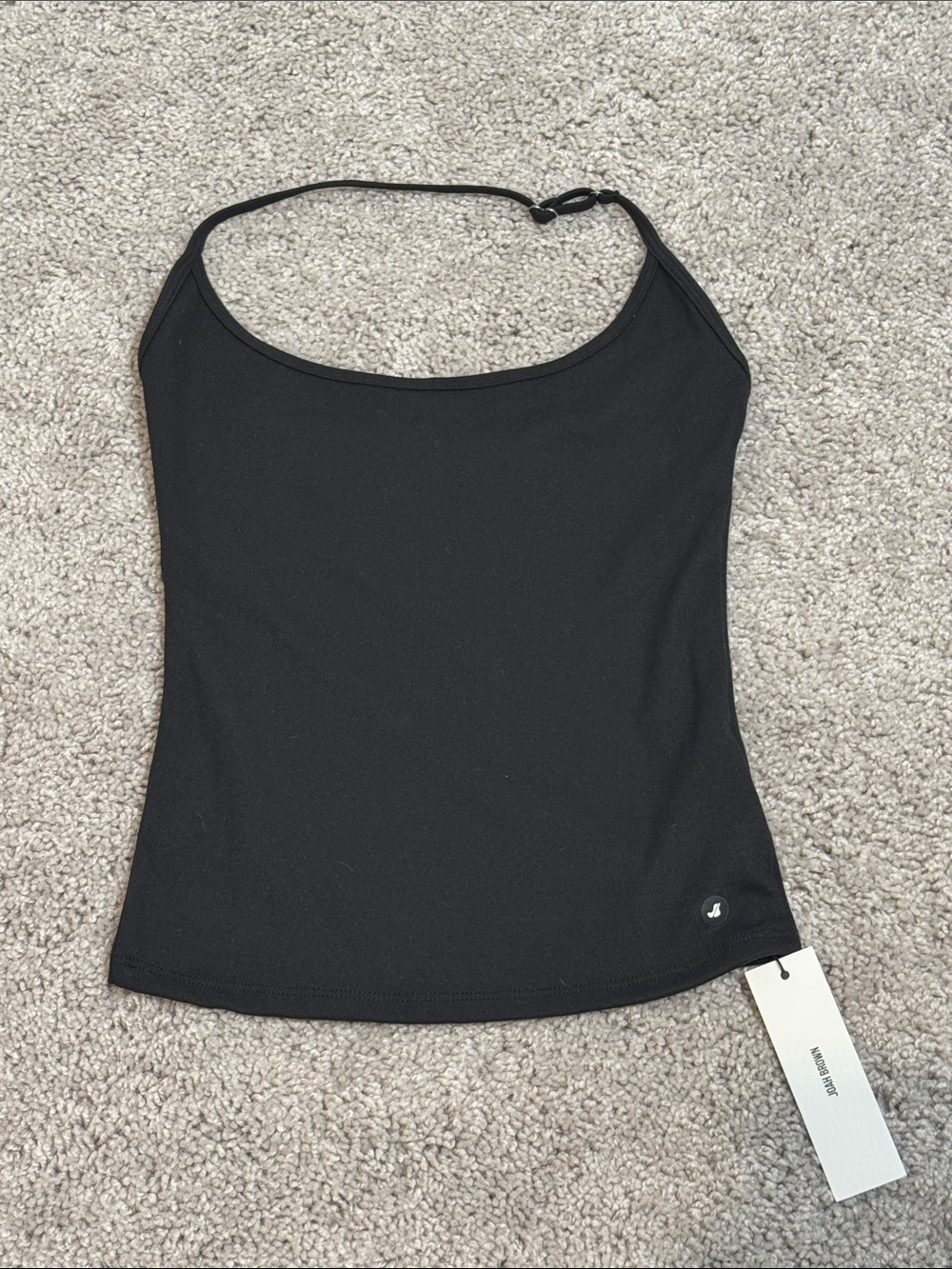 Joah Brown Women's Halter Scoop Tank Top in Black